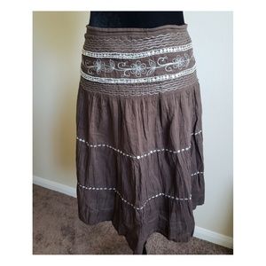 *2F25* Peppermint Bay Brown Boho Skirt